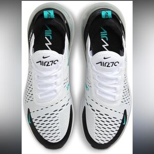 Nike Air Max 270 White and Black with Teal Accents